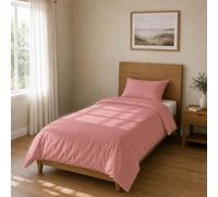 Homebliss Housse de Couette Microfibre 150x220 + 45x75 1PCS, Vieux Rose | Microfibre 65 g/m2 douce et dense: housse de couette unie avec taies 45x75 coordonnées, facile à laver en machine