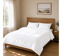 Homebliss Housse de Couette Microfibre 200x200 + 45x75 2PCS, Blanc | Microfibre 65 g/m2 douce et dense: housse de couette unie avec taies 45x75 coordonnées, facile à laver en machine