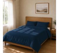 Homebliss Housse de Couette Microfibre 260x240 + 45x75 2PCS, Bleu Marine | Microfibre 65 g/m2 douce et dense: housse de couette unie avec taies 45x75 coordonnées, facile à laver en machine