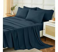 Homebliss Parure De Lit 120x190/200cm 3 Pièces en Polyester, Draps de Lit 1 Personne, Drap Housse Ajustable 120x200 cm, Drap Plat 1 Personne 180x250 cm et 1 Taie d'oreiller 50x80, Bleu