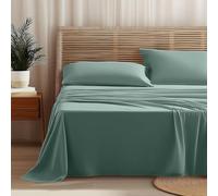 Homebliss Parure de Lit 140x190/200 4 Pièces en Microfibre Premium Certifié Oeko-Tex - Drap Housse 140x190 cm - Drap Plat 2 Personnes 180 * 240 CM - 2 taie Oreiller 50x80 CM - Vert