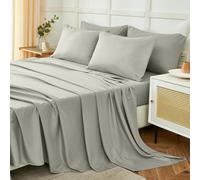 Homebliss Parure De Lit 90x190/200cm 3 Pièces en Polyester, Draps de Lit 1 Personne, Drap Housse Ajustable 90x200 cm, Drap Plat 1 Personne 150x250 cm et 1 Taie d'oreiller 50x80, Gris Clair