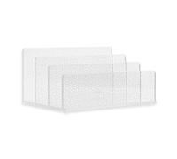 HomeBLOCKrocks Organiseur de bureau design en Plexiglas d'origine, organiseur pour lettres, cartes, support de cartes, organiseur de bureau pour le bureau - Petits triangles blancs.
