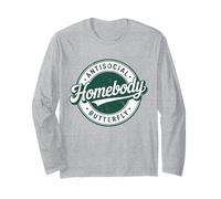 Homebody Antisocial Papillon Vintage Antisocial Introverti Manche Longue