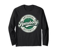 Homebody Antisocial Papillon Vintage Antisocial Introverti Manche Longue