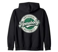 Homebody Antisocial Papillon Vintage Antisocial Introverti Sweat à Capuche