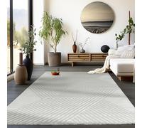 Homebyhome Grand Tapis Salon Moderne Tapis Chambre Tapis Argent 280 x 370 cm - Tapis Poil Court Salle de Séjour Tapis Effet 3D Scandinave Doux et Moelleux - Tapis Cuisine Lavable Moquette à Poils Ras