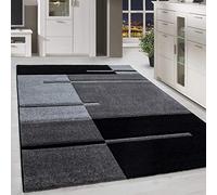 HomebyHome Grand Tapis Salon Moderne Tapis Chambre Tapis Gris 280x370 cm - Tapis Poil Court Salle de Séjour Carreaux Concevoir Doux et Moelleux Tapis Cuisine Enfant Moquette Rectangulaire à Poils Ras