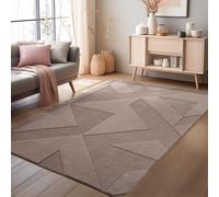 HomebyHome Tapis Boho avec Design géométrique, Beige 160x230 cm, Tapis décoratif Doux et Facile d'entretien, Tapis Lavable avec Effet 3D pour Salon et Chambre à Coucher
