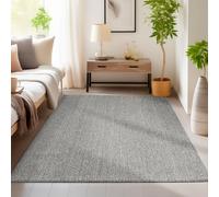 HomebyHome Tapis de Salon Moderne et Robuste Tapis à Boucles Mélangées Uni avec Structure, Tapis Décoratif Cut-Loop pour Une Touche d'Élégance, Taille: 280 x 370 cm, Couleur: Gris