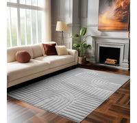 HomebyHome Tapis de Salon Moderne, Style Boho scandinave, Gris, Effet Haut-Bas, Tapis décoratif Facile d'entretien 120 x 170