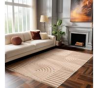 HomebyHome Tapis de Salon Moderne, Style Boho scandinave, Rose, Effet Haut-Bas, Tapis décoratif Facile d'entretien 120 x 170