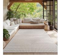 Homebyhome Tapis de Salon ou chambre en Crème 280x370 cm, effet 3D - Tapis d'extérieur moderne et doux, salon, cuisine, terrasse