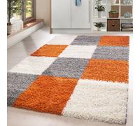 HomebyHome Tapis Salon Moderne Tapis Chambre Terre 200x290 cm - Tapis Shaggy Salle de Séjour à Poils Longs Carreaux Concevoir Doux et Moelleux - Tapis Cuisine Enfant Moquette Rectangulaire