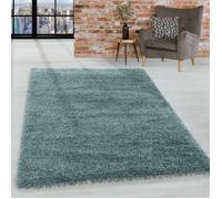 Homebyhome Tapis de Salon Shaggy Uni Tapis Bleu 60x110 cm Chambre Tapis Poil Long Moelleux et Doux