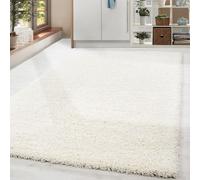 Homebyhome Tapis de Salon Shaggy Uni Tapis Crème 200x290 cm Chambre Tapis Poil Long Moelleux et Doux