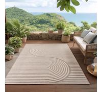 HomebyHome Tapis d'Extérieur Résistant aux Intempéries 140 x 200 cm Beige - Résistant aux UV, Imperméable et Léger - Idéal pour Balcon, Terrasse, Jardin, Cuisine, Salon et Salle à Manger
