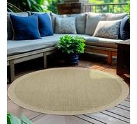HomebyHome Tapis d'Extérieur Résistant aux Intempéries 200 cm Rond Vert - Résistant aux UV, Imperméable et Léger - Idéal pour Balcon, Terrasse, Jardin et Cuisine
