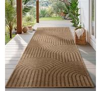 HomebyHome Tapis d'Extérieur Résistant aux Intempéries 80 x 250 cm Beige - intérieur Résistant aux UV, Imperméable, Robuste et Naturel en Jute - Idéal pour Balcon, Terrasse, Jardin, Cuisine, et Salon