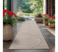 HomebyHome Tapis d'Extérieur Résistant aux Intempéries 80 x 250 cm Beige - Résistant aux UV, Imperméable et Léger - Idéal pour Balcon, Terrasse, Jardin, Cuisine, Salon et Salle à Manger