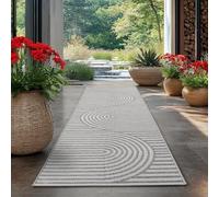 HomebyHome Tapis d'Extérieur Résistant aux Intempéries 80 x 250 cm Gris - Résistant aux UV, Imperméable et Léger - Idéal pour Balcon, Terrasse, Jardin, Cuisine, Salon et Salle à Manger