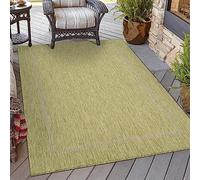 HomebyHome Tapis d'extérieur uni résistant aux intempéries, idéal pour Les terrasses, Les balcons, Les Jardins et Les Cuisines, Couleur: Vert, Taille: 240 x 340 cm