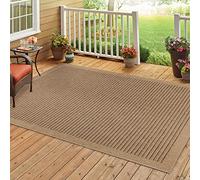 HomebyHome Tapis d'Intérieur et d'Extérieur Résistant Aux Intempéries - Beige 160x230 cm - Antidérapant, Design Naturel, Aspect Sisal et Jute - Pour Cuisine, Balcon et Jardin Imperméable