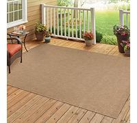 HomebyHome Tapis d'intérieur et d'extérieur résistant aux intempéries Beige 80x150 cm Tapis de Cuisine antidérapant, Design Naturel, Aspect sisal et Jute, Tapis de Balcon et Jardin imperméable