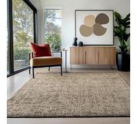 HomebyHome Tapis en Coton Chenille Beige 140x200 cm Lavable, Style Boho, Vintage Kelim, Poils Courts, Antidérapant et Doux, Mélange Monochrome, pour Salon, Chambre, Bureau & Cuisine