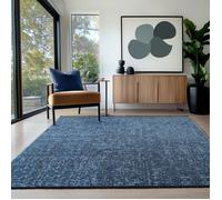 Homebyhome, Tapis en Coton Chenille Bleu 140x200 cm Lavable, Antidérapant et Doux, Pour Salon, Chambre, Bureau & Cuisine