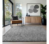 HomebyHome Tapis en Coton Chenille Gris 120x170 cm Lavable, Style Boho, Vintage Kelim, Poils Courts, Antidérapant et Doux, Mélange Monochrome, pour Salon, Chambre, Bureau & Cuisine