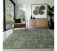 HomebyHome Tapis en Coton Chenille Vert 160x230 cm Lavable, Style Boho, Vintage Kelim, Poils Courts, Antidérapant et Doux, Mélange Monochrome, pour Salon, Chambre, Bureau & Cuisine