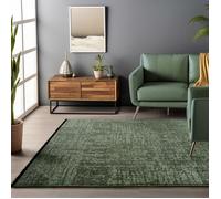 Homebyhome, Tapis en Coton Chenille Vert 240x340 cm Lavable, Antidérapant et Doux, Pour Salon, Chambre, Bureau & Cuisine