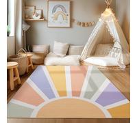 HomebyHome Tapis Enfant Multicolore 160x230 cm Soleil Design Moderne Antidérapant Lavable Doux Antiallergique Chambre