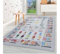 Homebyhome Tapis enfant tapis d'éveil Tapis d'apprentissage coloris gris 160x230 cm tapis chambre enfant tapis chambre bébé