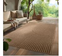 Homebyhome Tapis extérieur bohème, effet jute, 160x230 cm, robuste imperméable, facile à entretenir, idéal salon, cuisine, balcon