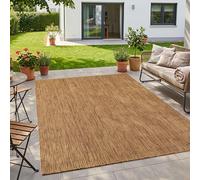 HomebyHome Tapis Extérieur Marron 160x220 cm Balcon Terrasse Jardin Résistant aux intempéries UV résistant Grand Uni Tissage Plat Facile à Nettoyer Robuste Moderne