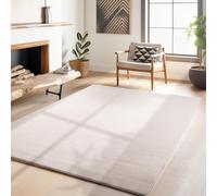 HomebyHome Tapis Lavable 240x340 cm Beige Moderne Uni Poils Courts Doux Antidérapant Lavable en Machine XL Grand pour Salon Chambre Salle à Manger