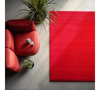HomebyHome Tapis Lavable 240x340 cm Rouge Moderne Uni Poils Courts Doux Antidérapant Lavable en Machine XL Grand pour Salon Chambre Salle à Manger