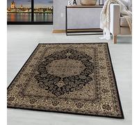HomebyHome Tapis Orient à Poils Courts Conception Antique de Naïn Salle de séjour Doux Grand Petit Rectangulaire Coureur Noir, Couleur :Noir, Taille:240x340 cm