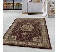 HomebyHome Tapis Orient à Poils Courts Concevoir de Bordures Ornementationales Salle de séjour Doux Grand Petit Rectangulaire Coureur Rouge, Couleur :Rouge, Taille:120x170 cm