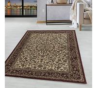 HomebyHome Tapis Orient à Poils Courts Concevoir de Bordures Ornementationales Salle de séjour Doux Grand Petit Rectangulaire Coureur Crème, Couleur :Crème, Taille:120x170 cm