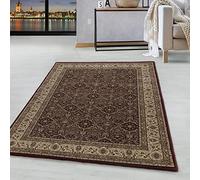 HomebyHome Tapis Orient à Poils Courts Concevoir de Bordures Ornementationales Salle de séjour Doux Grand Petit Rectangulaire Coureur Rouge, Couleur :Rouge, Taille:160x230 cm