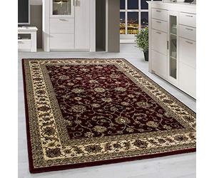 HomebyHome Tapis Oriental 240x340 cm Rouge, Textile Classique Style Campagne, Résistant et Élégant pour Grands Espaces