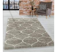 Homebyhome Tapis Salon 300x400 Moderne Tapis Chambre Adulte Tapis Beige 280x370 cm - Tapis Shaggy Salle de Séjour Tapis Poil Long Concevoir Marocain Tapis Doux et Moelleux Tapis Cuisine Moquette Salon