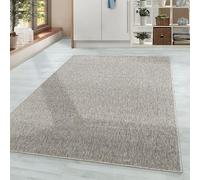 HomebyHome Tapis Salon Moderne Beige 160x230 cm - Poil Court Pour Chambre, Salle de Séjour, Cuisine - Doux et Moelleux, Unicolore, Rectangulaire à Poils Ras