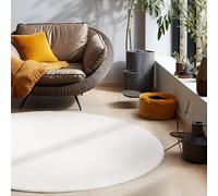 Homebyhome tapis Salon Moderne Chambre Nature 200 cm Rond - Tapis Poil Court pour Salle de Séjour et Cuisine Lavable Antidérapant Moquette à Poils Ras