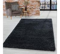 HomebyHome Tapis Salon Moderne Tapis Chambre Anthracite 140x200 cm - Tapis Shaggy Salle de Séjour à Poils Longs 50mm Unicolore Concevoir Doux et Moelleux Tapis Cuisine Enfant Moquette Rectangulaire