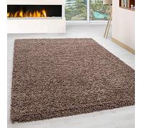 HomebyHome Tapis Shaggy à Poils Longs Concevoir Unicolore Salle de séjour Doux et Moelleux Rectangulaire Rond Coureur, Couleur :Mocca, Taille:240x340 cm