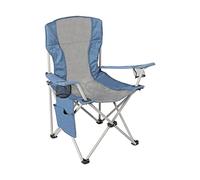 Homecall Chaise de camping pliable avec poche latérale (Gris/bleu)